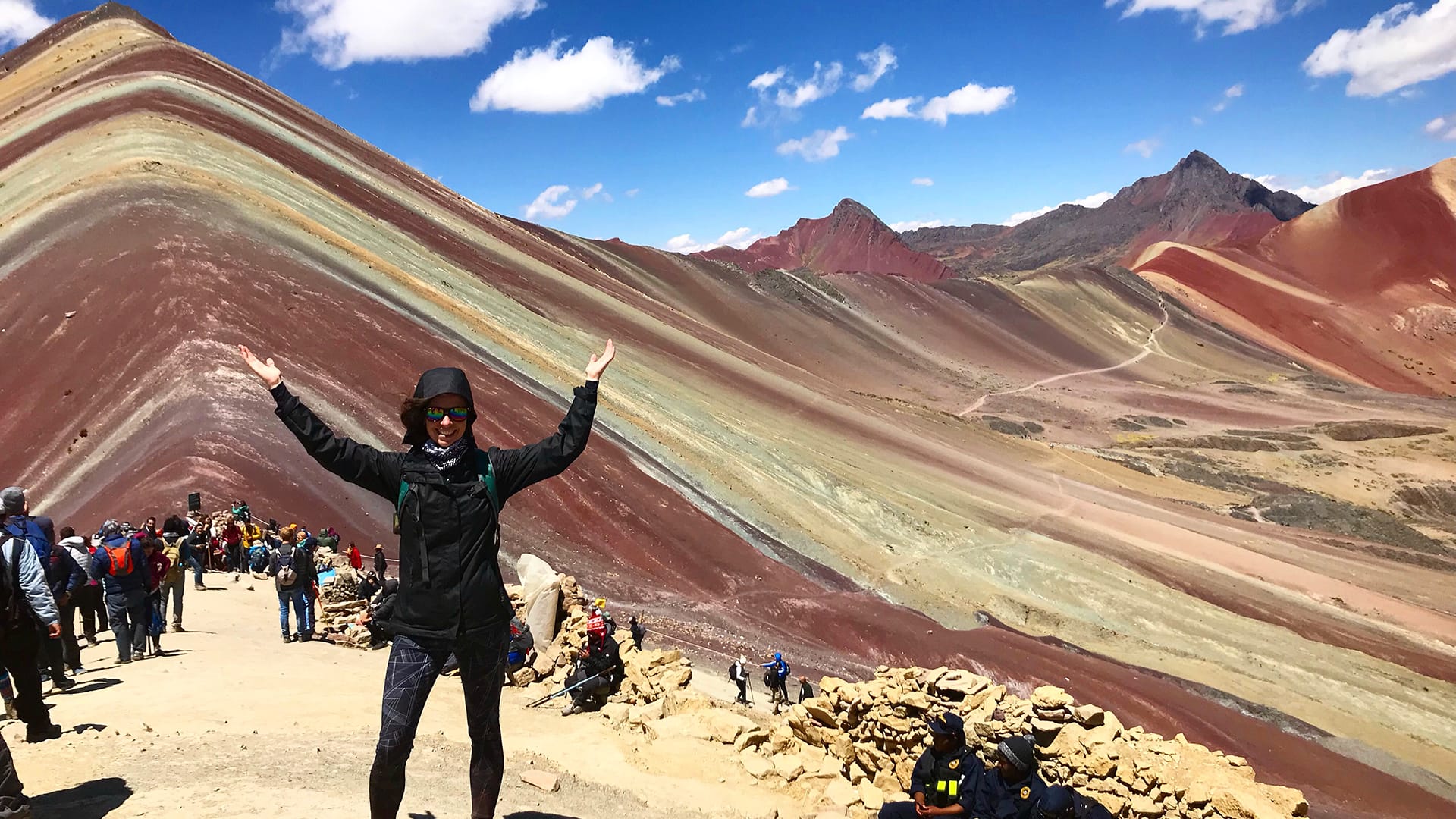 Hiking Vinicunca Mountain, Peru.