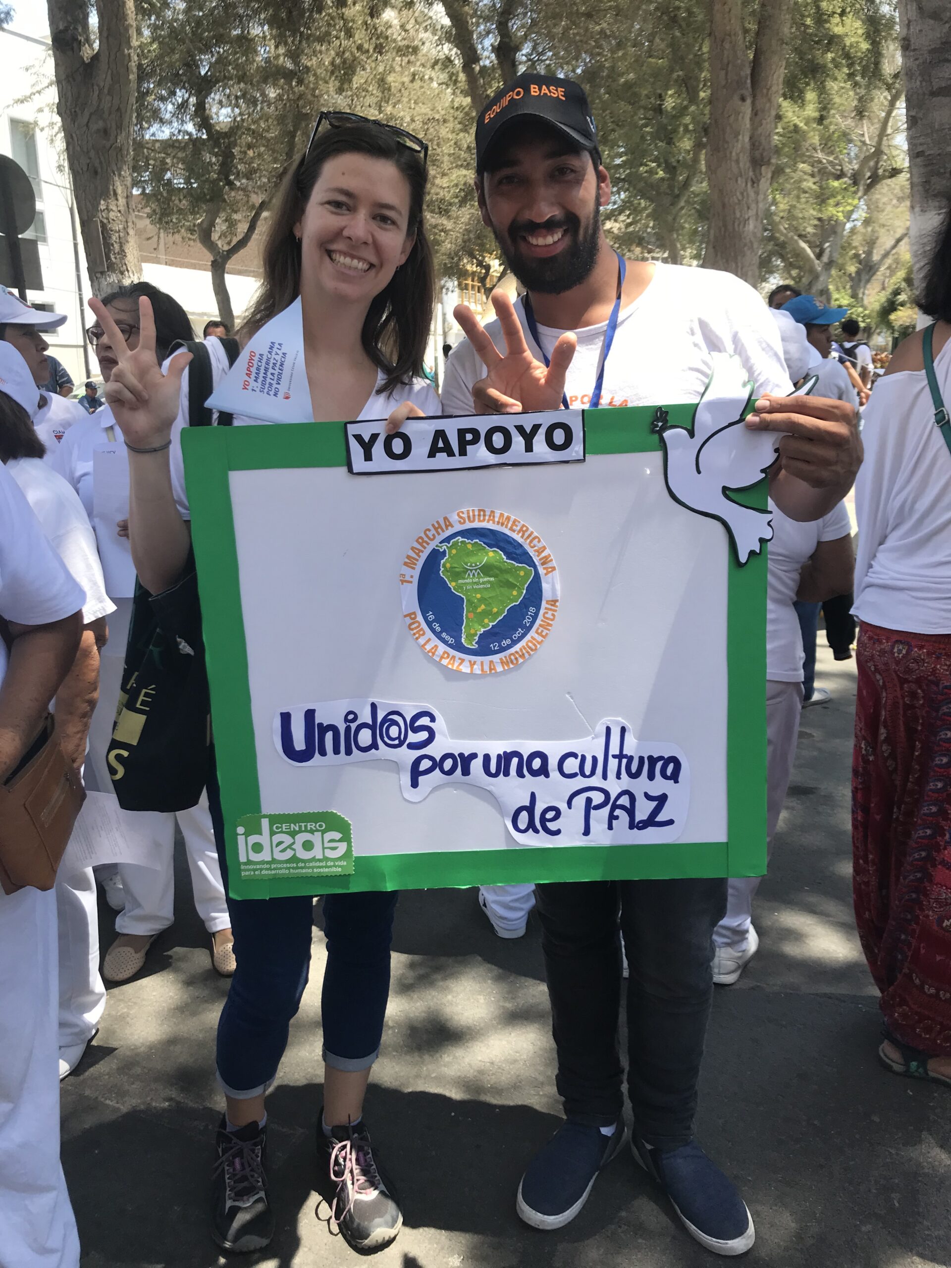 Christine in Peru marching with CentroIDEAS group for a cause